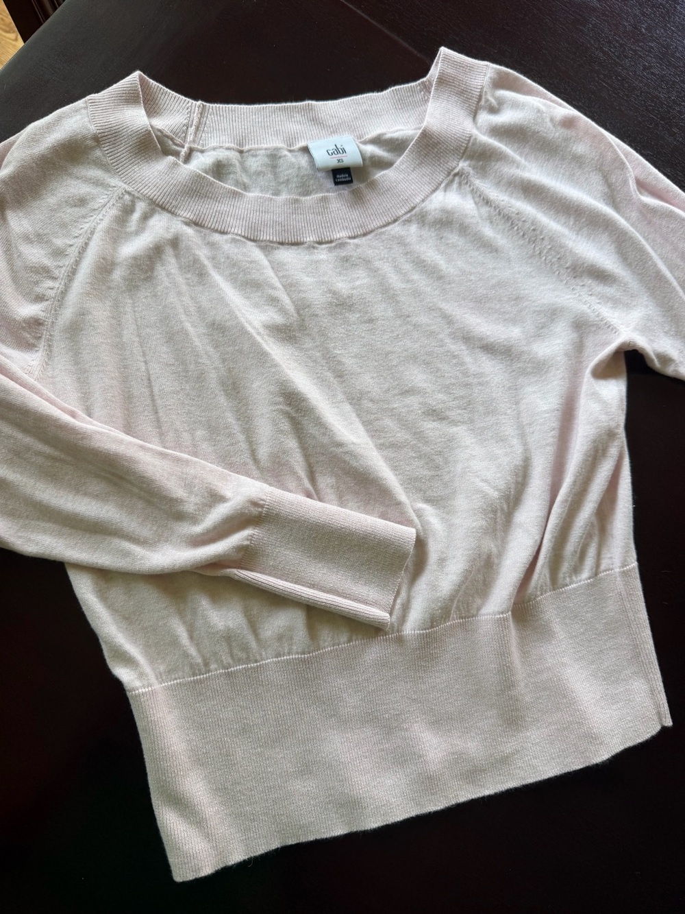 CAbi Light Pink Crewneck Sweater